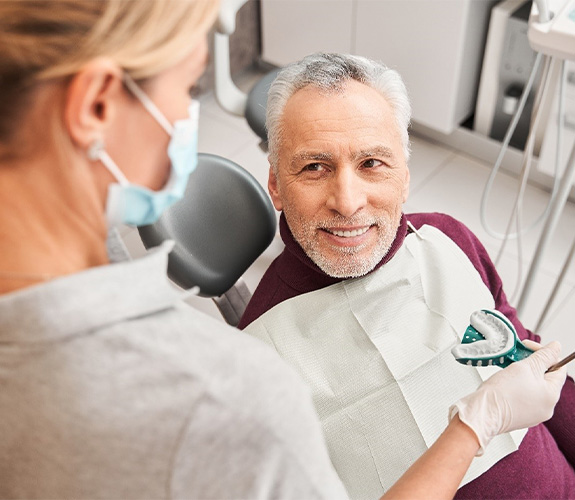 Man with dentures in Wilmington 