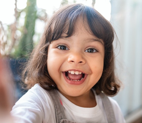 Little girl smiling after Phase 1 Orthodontics in Wilmington, IL