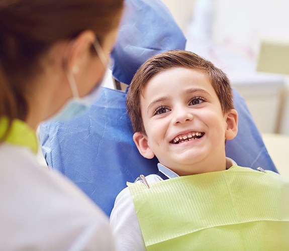 Little boy at visit for Phase 1 Orthodontics in Wilmington, IL