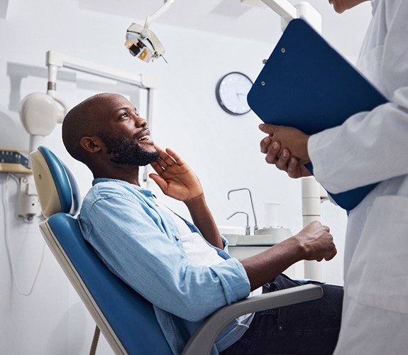 Man sitting in a dentist’s chair