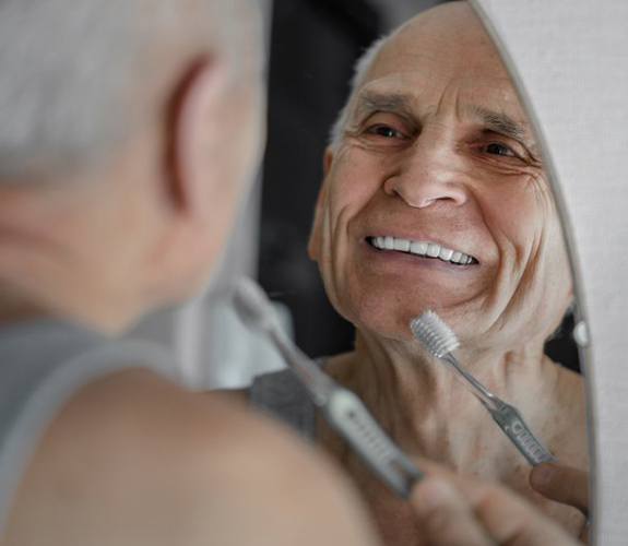 Man brushing his teeth