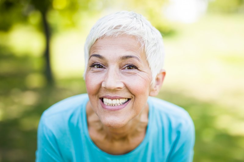 woman with dental implants