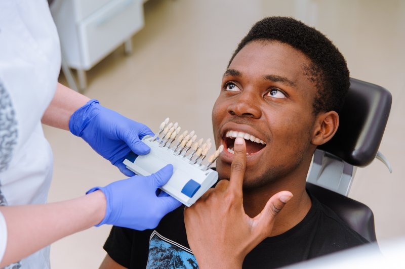 man considering cosmetic dentistry  