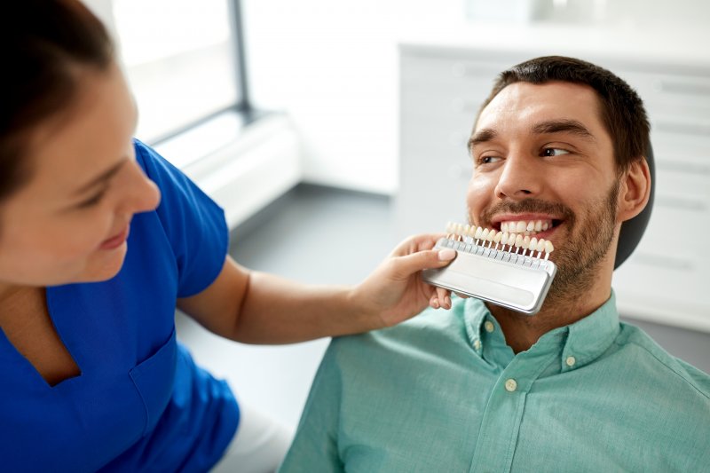 patient preparing for veneers  