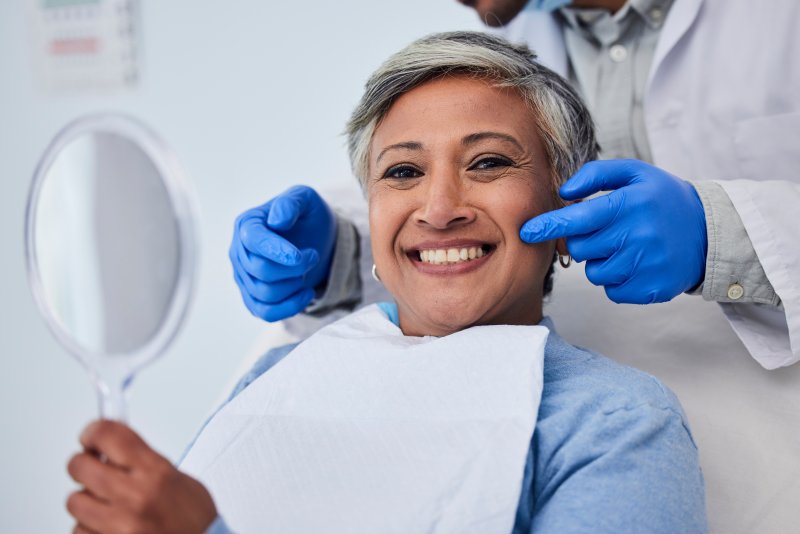 woman preparing to receive cosmetic dentistry